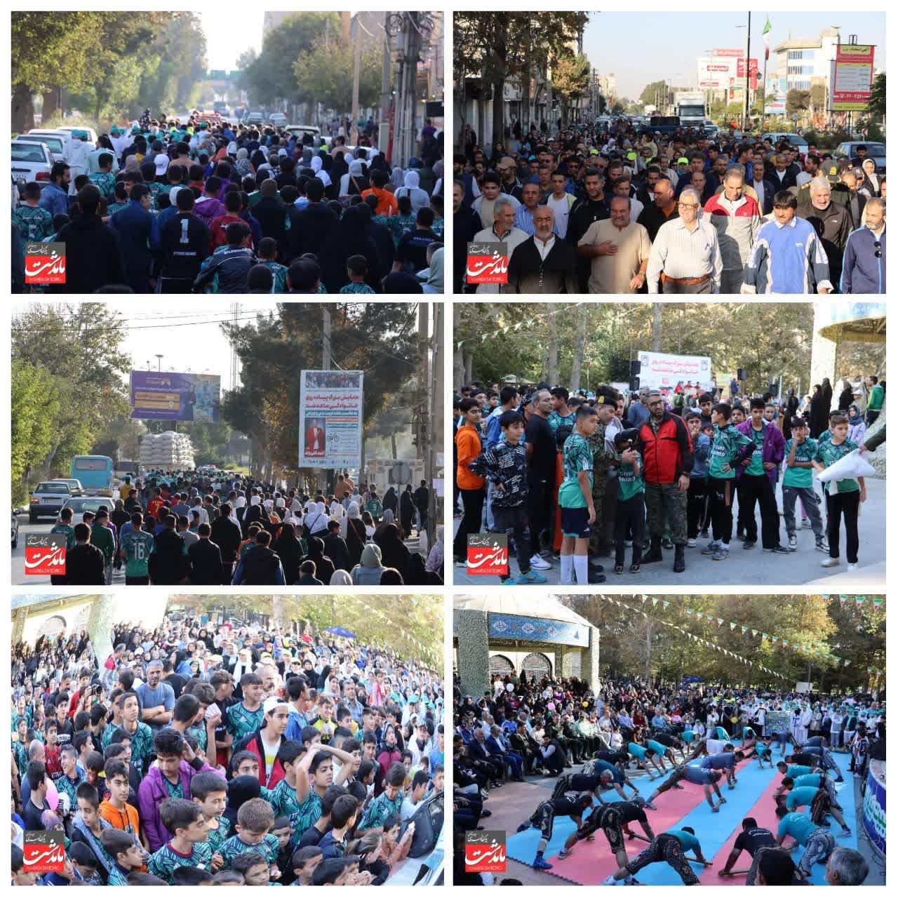 همایش بزرگ پیاده‌روی خانوادگی ماهدشت به مناسبت هفته تربیت‌بدنی برگزار شد